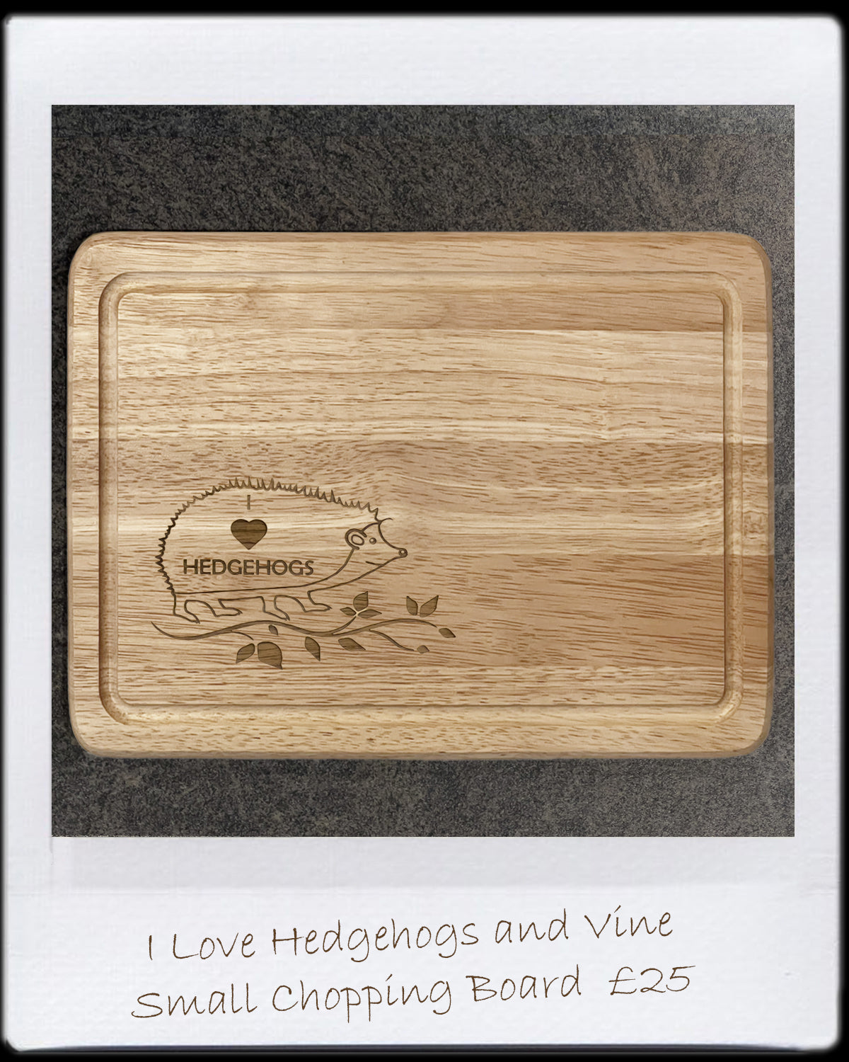 Small Chopping Board - I Love Hedgehogs Design (30x20x1.5cm)