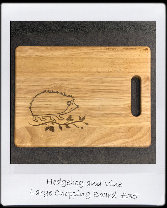 Large Chopping Board - Hedgehog & Vine Design (35x25x1.5cm)